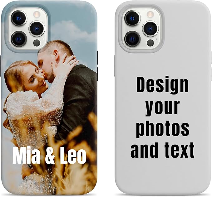 Personalized Custom Phone Case for iPhone 11, 12, 13, 14, 15, 16 | Clear, Shockproof, Anti-Scratch Protective Cover | Design Your Own Photo or Text Case