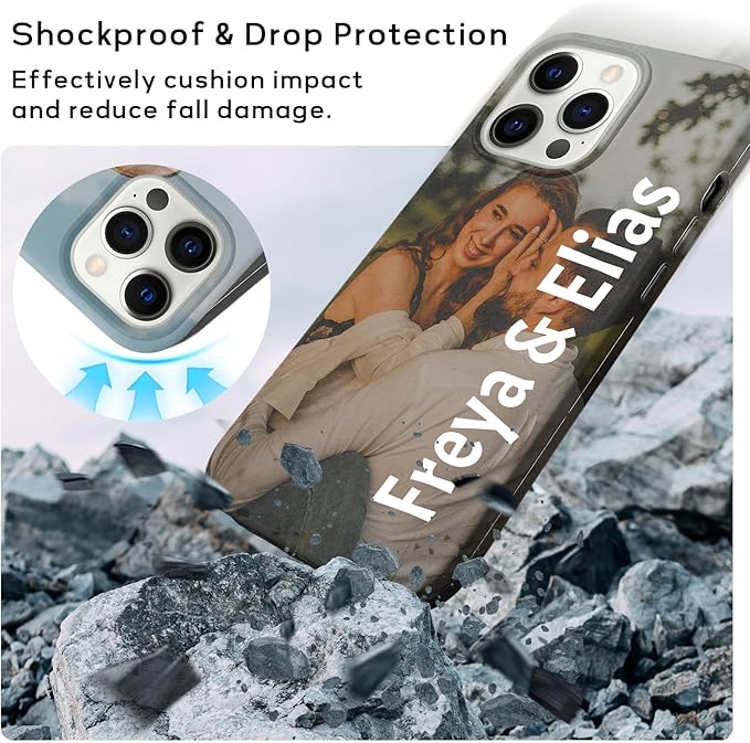 Personalized Custom Phone Case for iPhone 11, 12, 13, 14, 15, 16 | Clear, Shockproof, Anti-Scratch Protective Cover | Design Your Own Photo or Text Case