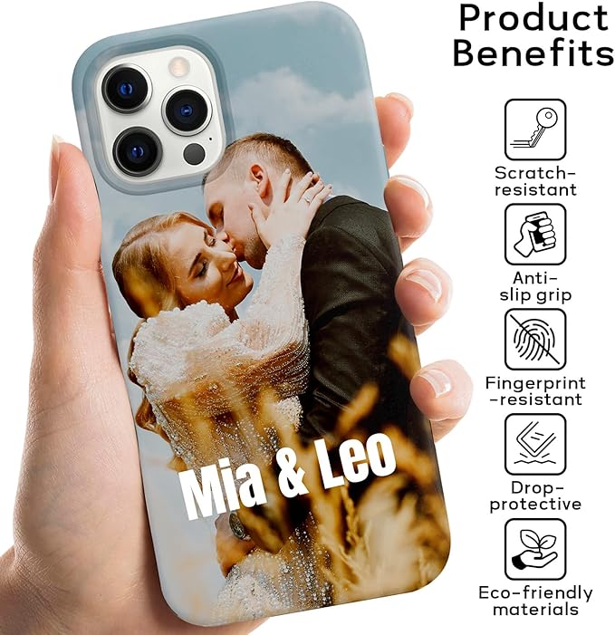 Personalized Custom Phone Case for iPhone 11, 12, 13, 14, 15, 16 | Clear, Shockproof, Anti-Scratch Protective Cover | Design Your Own Photo or Text Case