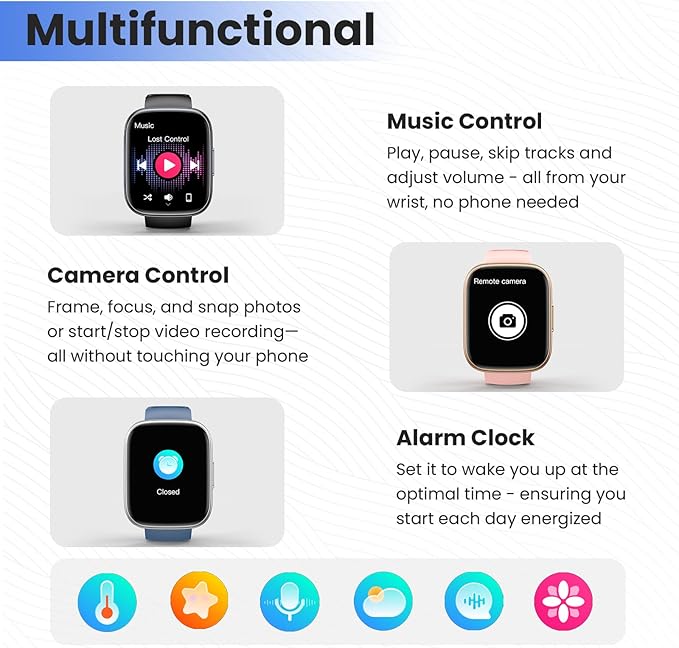 Smart Watch for Men & Women (Answer/Make Calls) | 1.95” HD Touchscreen Fitness Tracker with Bluetooth 5.4 | 110+ Sports Modes, Heart Rate, Sleep & SpO₂ Monitor | IP68 Waterproof Smartwatch for Android & iOS